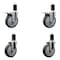 Service Caster 5'' Thermoplastic Rubber Swivel 1-5/8'' Expanding Stem Caster Set 2 Total Lock Brakes, 4PK SCC-EXTTL20S514-TPRB-2-S-2-158 - alternate 1
